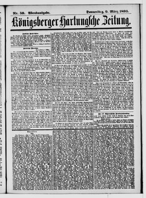 Königsberger Hartungsche Zeitung vom 09.03.1893