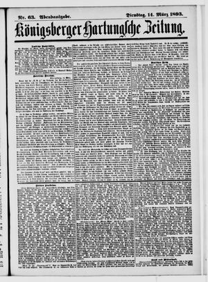Königsberger Hartungsche Zeitung on Mar 14, 1893