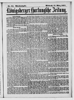 Königsberger Hartungsche Zeitung on Mar 15, 1893