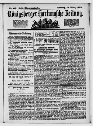 Königsberger Hartungsche Zeitung vom 19.03.1893
