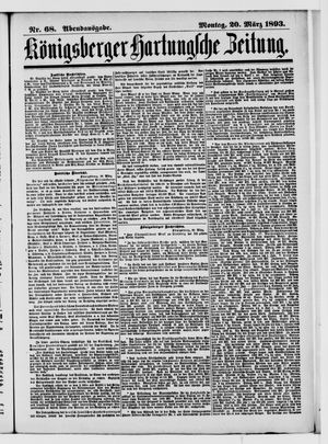Königsberger Hartungsche Zeitung vom 20.03.1893