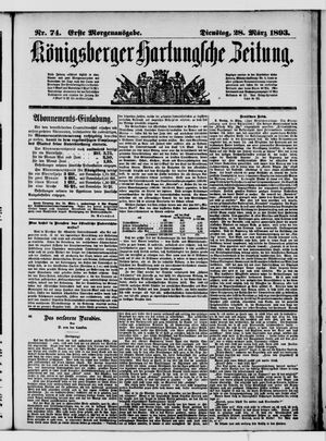 Königsberger Hartungsche Zeitung vom 28.03.1893