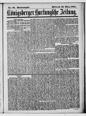 Königsberger Hartungsche Zeitung on Mar 29, 1893