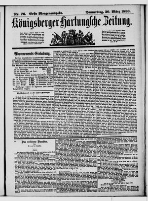 Königsberger Hartungsche Zeitung vom 30.03.1893