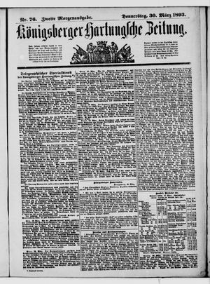 Königsberger Hartungsche Zeitung on Mar 30, 1893