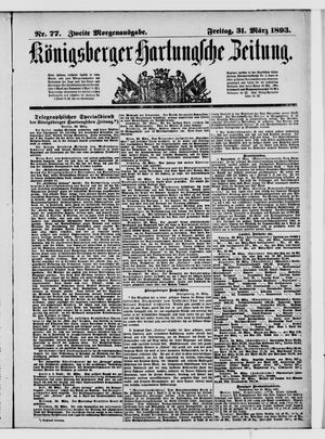Königsberger Hartungsche Zeitung on Mar 31, 1893