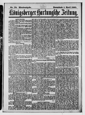 Königsberger Hartungsche Zeitung vom 01.04.1893