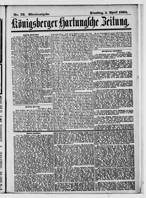Königsberger Hartungsche Zeitung vom 04.04.1893