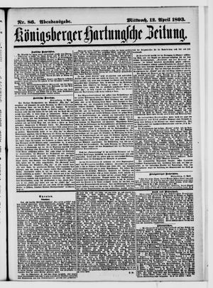 Königsberger Hartungsche Zeitung on Apr 12, 1893