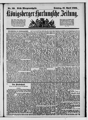 Königsberger Hartungsche Zeitung vom 16.04.1893