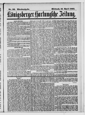 Königsberger Hartungsche Zeitung on Apr 19, 1893
