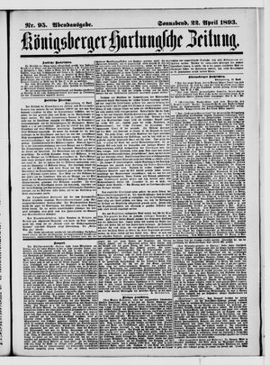 Königsberger Hartungsche Zeitung vom 22.04.1893