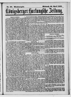 Königsberger Hartungsche Zeitung vom 26.04.1893