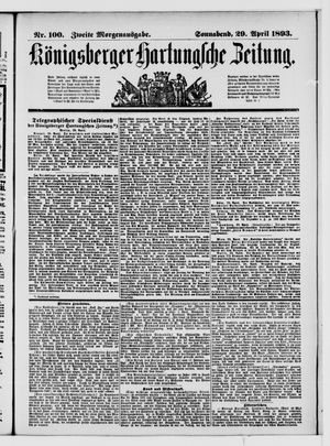 Königsberger Hartungsche Zeitung vom 29.04.1893