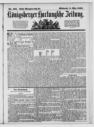 Königsberger Hartungsche Zeitung vom 03.05.1893