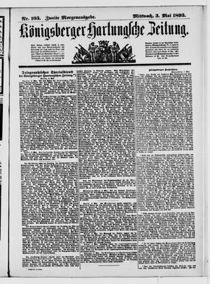 Königsberger Hartungsche Zeitung on May 3, 1893