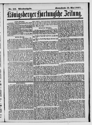 Königsberger Hartungsche Zeitung vom 13.05.1893