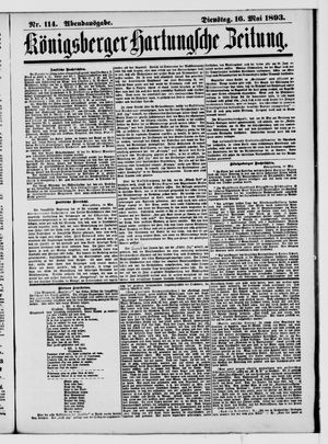 Königsberger Hartungsche Zeitung vom 16.05.1893