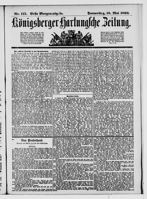 Königsberger Hartungsche Zeitung on May 18, 1893