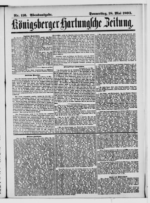 Königsberger Hartungsche Zeitung on May 18, 1893