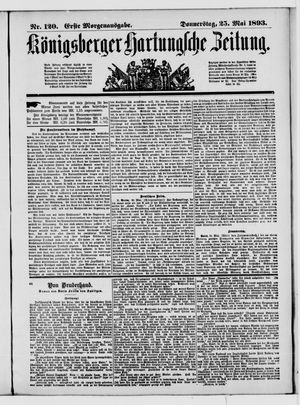 Königsberger Hartungsche Zeitung on May 25, 1893