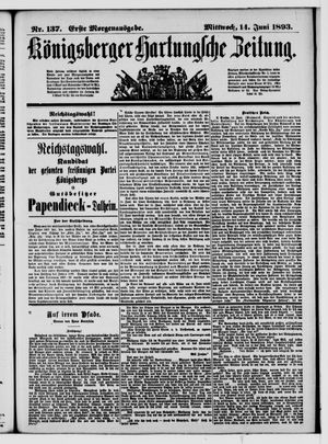 Königsberger Hartungsche Zeitung vom 14.06.1893