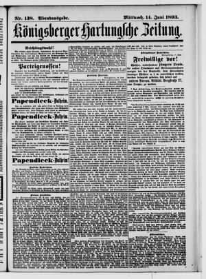 Königsberger Hartungsche Zeitung vom 14.06.1893