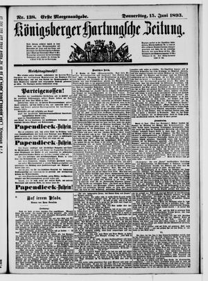 Königsberger Hartungsche Zeitung vom 15.06.1893