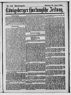 Königsberger Hartungsche Zeitung on Jun 19, 1893