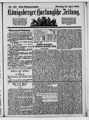 Königsberger Hartungsche Zeitung vom 27.06.1893