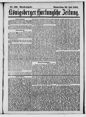 Königsberger Hartungsche Zeitung on Jul 20, 1893