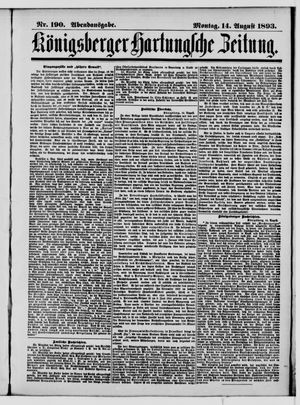 Königsberger Hartungsche Zeitung on Aug 14, 1893
