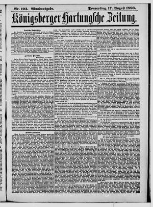 Königsberger Hartungsche Zeitung on Aug 17, 1893