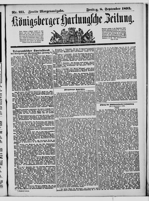 Königsberger Hartungsche Zeitung vom 08.09.1893