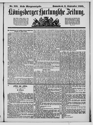 Königsberger Hartungsche Zeitung vom 09.09.1893