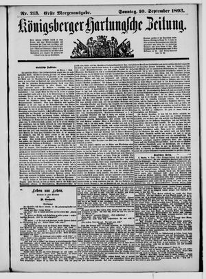 Königsberger Hartungsche Zeitung vom 10.09.1893