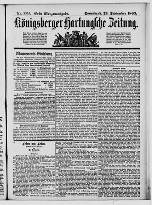 Königsberger Hartungsche Zeitung vom 23.09.1893