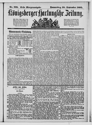 Königsberger Hartungsche Zeitung vom 28.09.1893