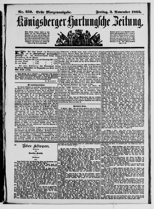 Königsberger Hartungsche Zeitung vom 03.11.1893
