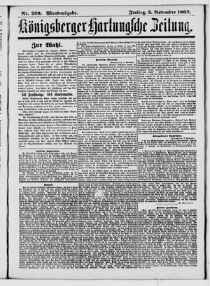 Königsberger Hartungsche Zeitung vom 03.11.1893