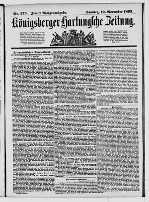 Königsberger Hartungsche Zeitung vom 19.11.1893