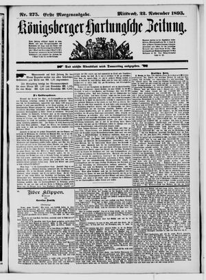 Königsberger Hartungsche Zeitung vom 22.11.1893