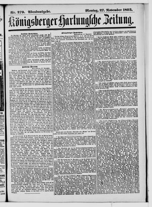 Königsberger Hartungsche Zeitung vom 27.11.1893