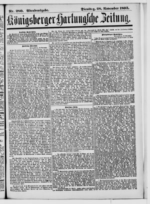 Königsberger Hartungsche Zeitung vom 28.11.1893
