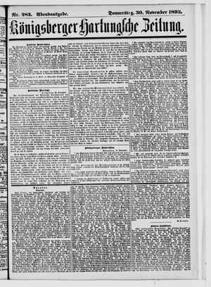 Königsberger Hartungsche Zeitung vom 30.11.1893