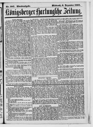 Königsberger Hartungsche Zeitung vom 06.12.1893