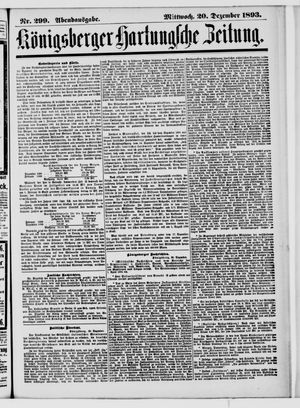 Königsberger Hartungsche Zeitung vom 20.12.1893
