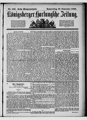 Königsberger Hartungsche Zeitung vom 10.09.1896