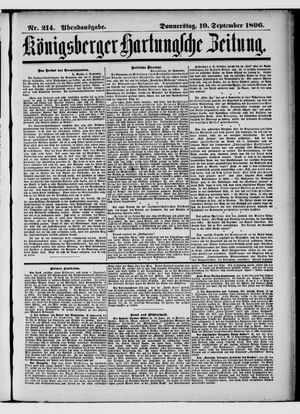 Königsberger Hartungsche Zeitung vom 10.09.1896