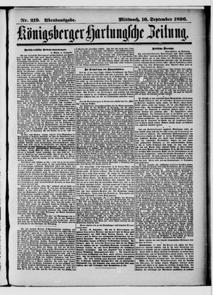 Königsberger Hartungsche Zeitung vom 16.09.1896